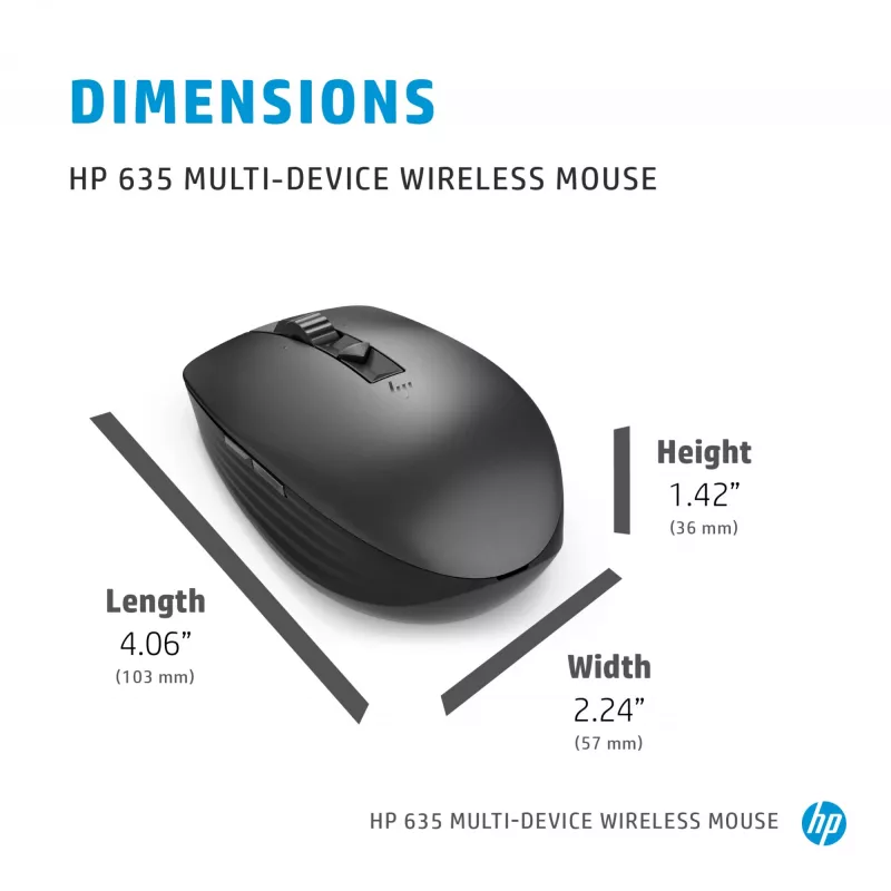 Mouse HP 635 multi-device wireless RF wireless + Bluetooth