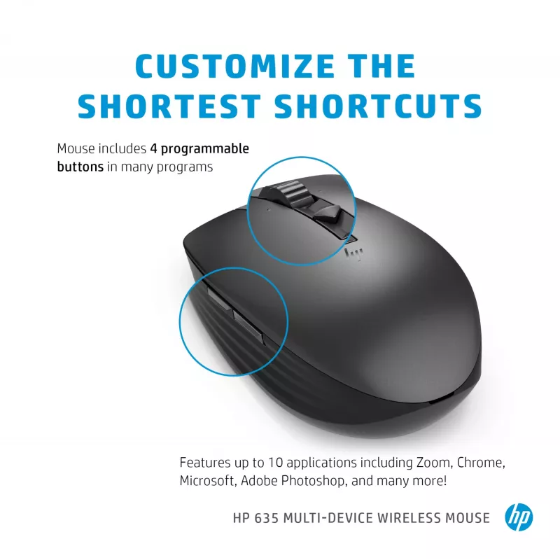 Mouse HP 635 multi-device wireless RF wireless + Bluetooth