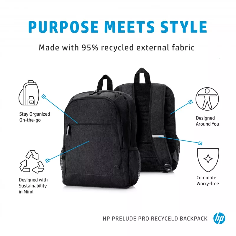 HP Prelude Pro zaino 15,6 inch in materiale riciclato, zaino, 39,6 cm (15,6 inch), 480 g