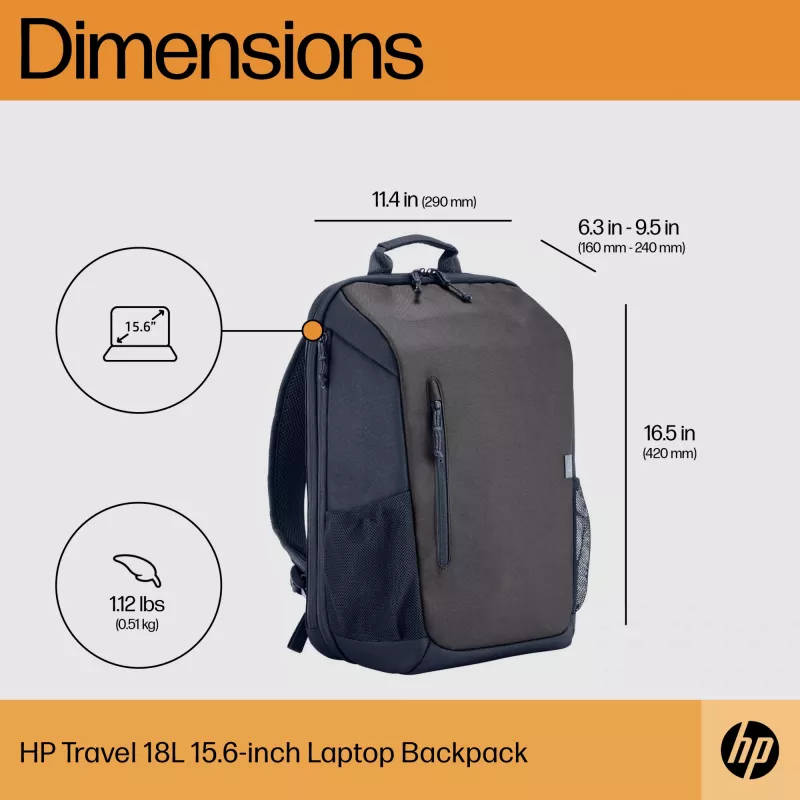 HP Travel 18 litri 15.6 Iron grigio zaino per laptop