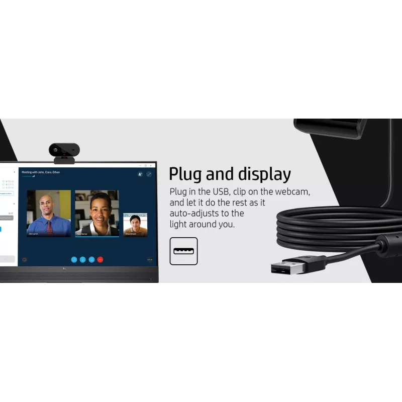HP 325 webcam FHD, business, Windows 10, Windows 11, MacOS, 72 mm, 53,6 mm, 53,2 mm