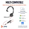 Cuffie HP Poly Blackwire 3315 monoaurali Microsoft Teams Certified USB-C + jack 3,5 mm + adattatore USB-C/A