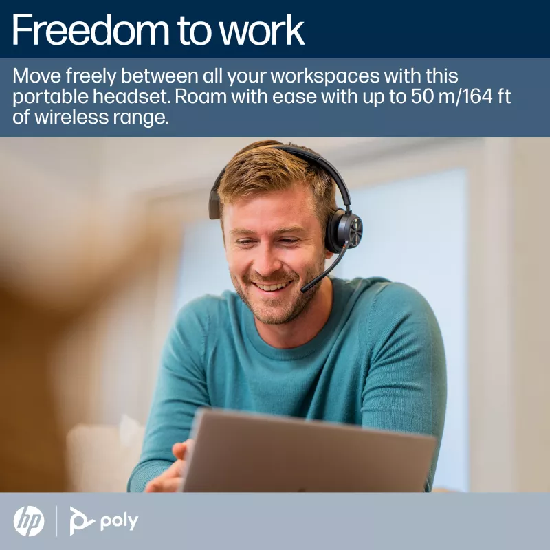 Cuffie HP Poly Voyager 4310 Microsoft Teams certificate + dongle BT700 + stazione di ricarica