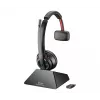 HP Poly Savi 8220 8Y9C4AA cuffia stereo DECT di ricambio con base di ricarica, nera