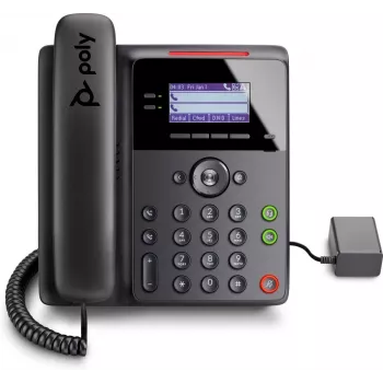 Telefono IP POLY Edge B10 nero, cornetta con filo, 2 linee, display LCD