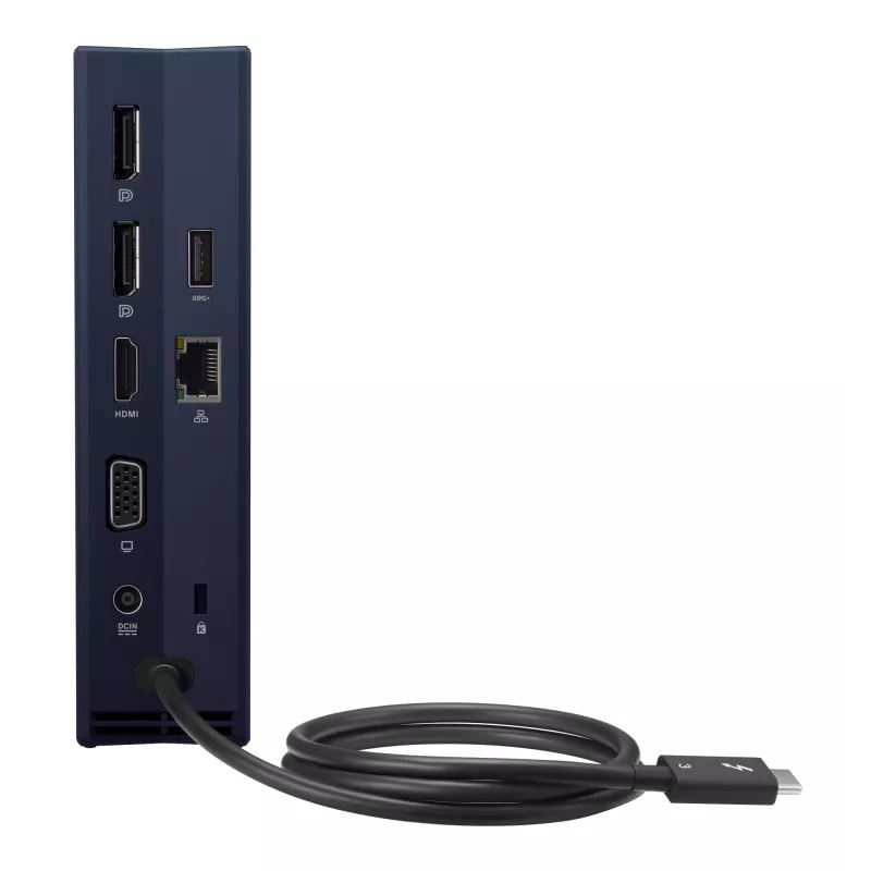 Docking station ASUS SimPro Dock 2 con cavo Thunderbolt 3 — HDMI 2.0, DP 1.4, VGA, 3x USB-A, host TB3, Gigabit Ethernet, blocco Kensington