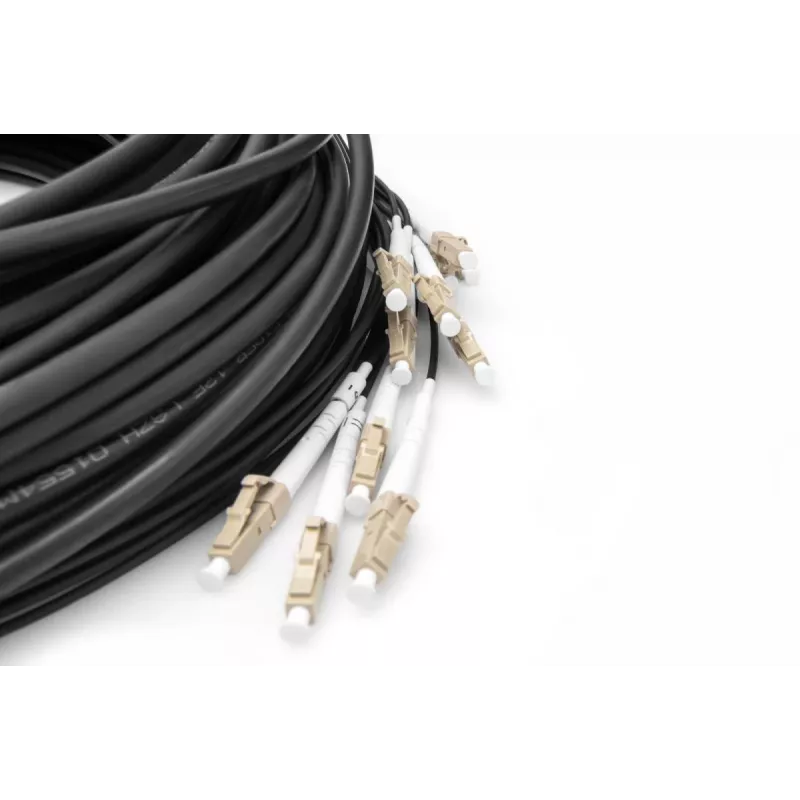 Cavo breakout DIGITUS - 12 fibre OM4 LC/UPC-LC/UPC colore universale nero 100 m