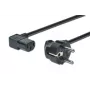DIGITUS AK-440102-018-S cavo di alimentazione, CEE 7/7 (tipo F, Schuko) a IEC C13, angolato a 90°, maschio/femmina, 1,8 m, H05VV-F3G, 250 V, 10 A, nero