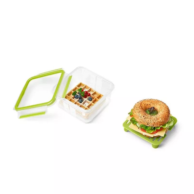 EMSA CLIP & GO XL Lunchbox 1,3 L verde, trasparente 1 pz.