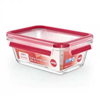 EMSA CLIP & CLOSE N10408 Scatola rettangolare 0,85 l trasparente 1 pezzo