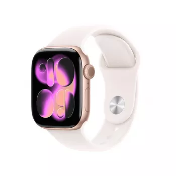 APPLE Watch Series 11 GPS + Cellular 42mm cassa in alluminio oro rosa con cinturino sportivo rosa chiaro S/M