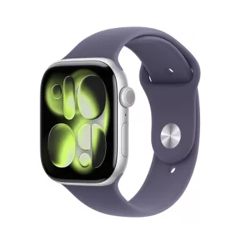 APPLE Watch Series 11 GPS + Cellular 46mm cassa in alluminio argento con cinturino sportivo Purple Fog M/L