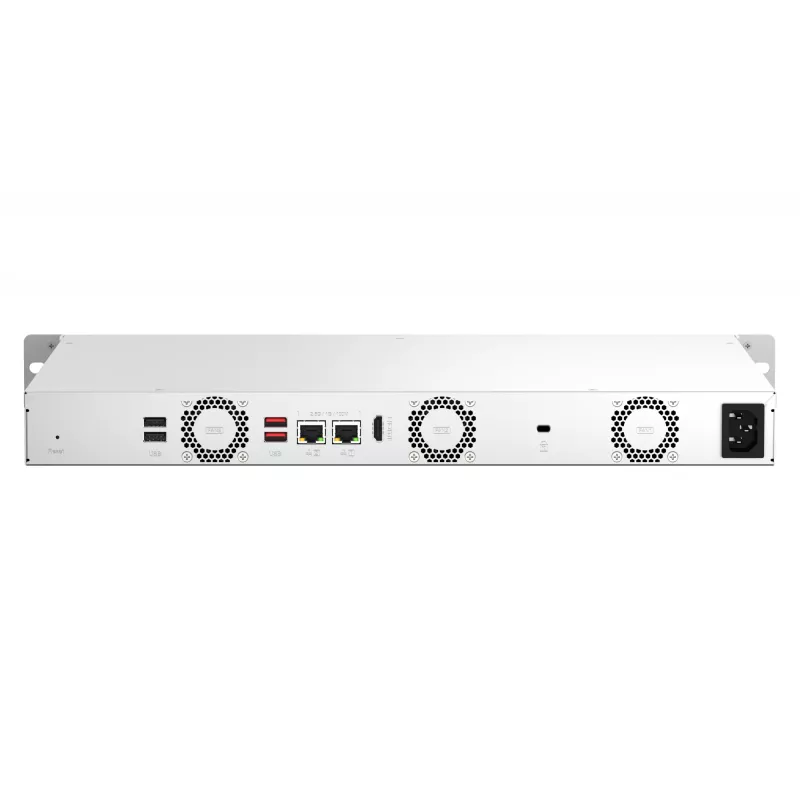QNAP TS-464eU NAS Rack (1U) Intel® Celeron® N5095 8 GB DDR4 0 TB QNAP Turbo System alluminio, nero