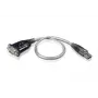 Convertitore USB-seriale ATEN, acciaio inossidabile, trasparente, nero, 0,35 m, USB Type-A, DB-9, connettore maschio, connettore maschio