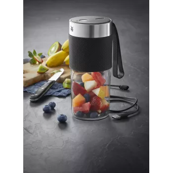 WMF KITCHENminis 0416700011 0,3 L Frullatore 50 W nero, acciaio inossidabile, trasparente