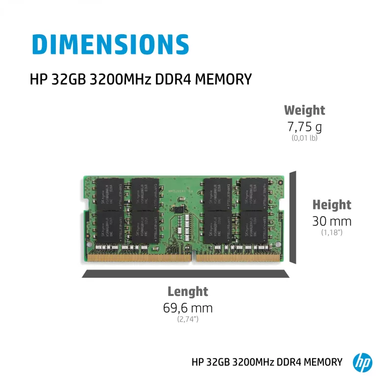 HP DDR4 - modulo - 32 GB - SO DIMM 260-PIN - 3200 MHz / PC4-25600
