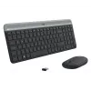 Logitech MK470 Tastiera e mouse wireless, Grafite, mouse incluso, QWERTY US, USB