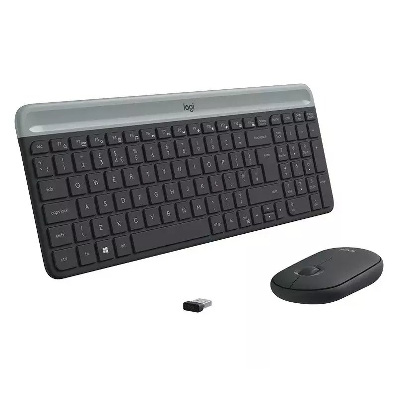 Logitech MK470 Tastiera e mouse wireless, Grafite, mouse incluso, QWERTY US, USB