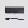 Logitech MK470 Tastiera e mouse wireless, Grafite, mouse incluso, QWERTY US, USB