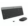 Logitech MK470 Tastiera e mouse wireless, Grafite, mouse incluso, QWERTY US, USB