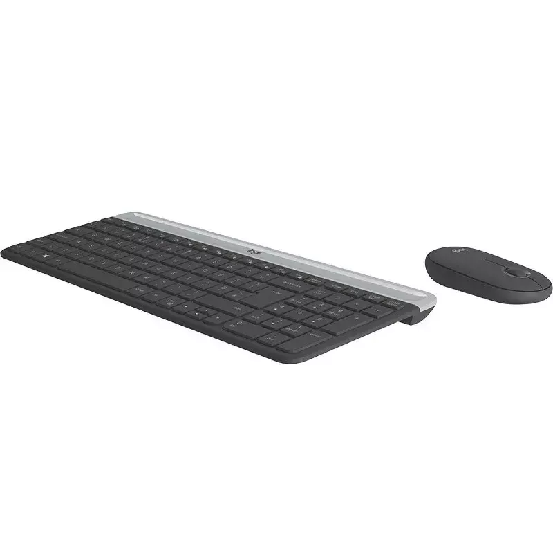Logitech MK470 Tastiera e mouse wireless, Grafite, mouse incluso, QWERTY US, USB
