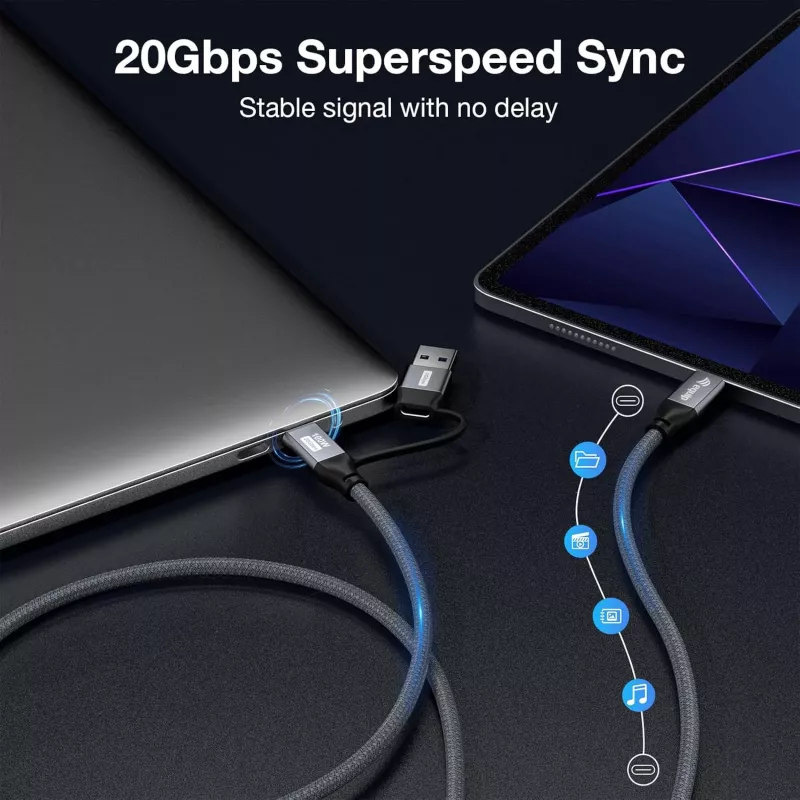 Equip 128432 Cavo USB USB 3.2 Gen 2x2 2 m USB A/USB C USB C Nero