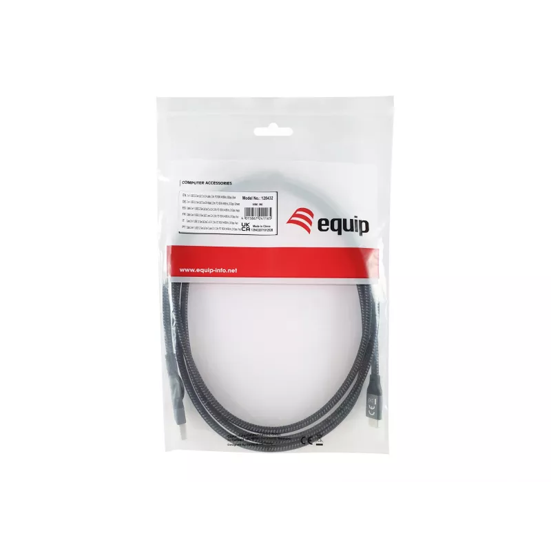 Equip 128432 Cavo USB USB 3.2 Gen 2x2 2 m USB A/USB C USB C Nero