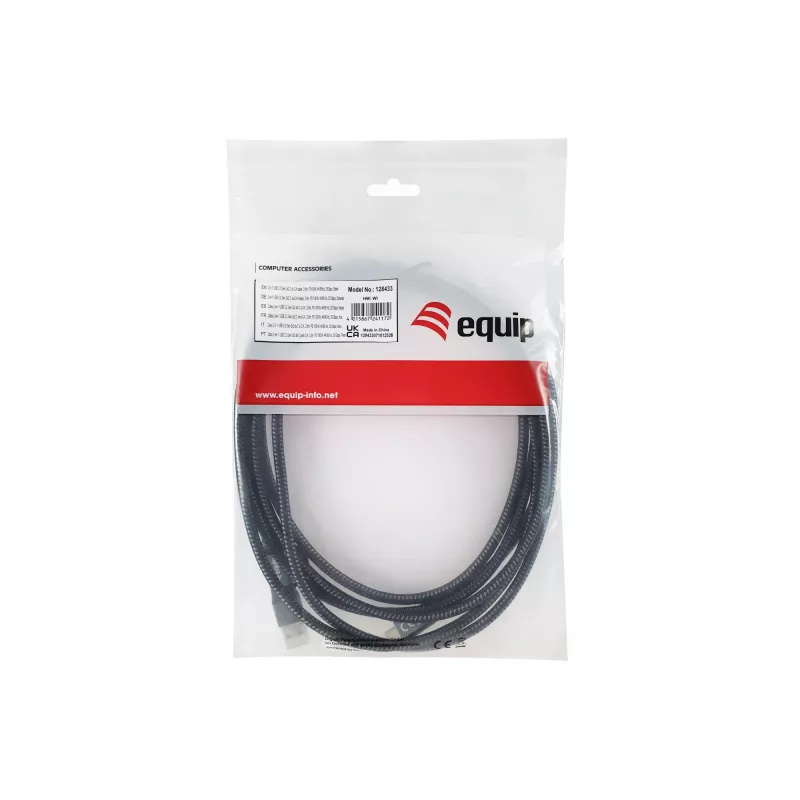 Equip 128433 Cavo USB USB 3.2 Gen 2x2 3 m USB A/USB C USB C Nero