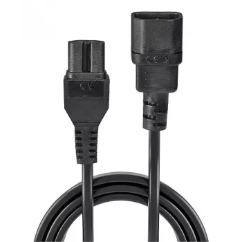 Lindy Cavo di alimentazione 2m IEC C14 a IEC C15 'Hot Condition', nero