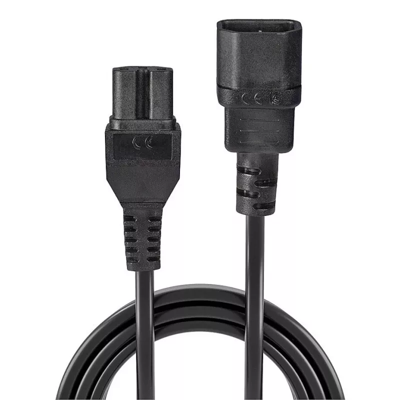 Lindy Cavo di alimentazione 2m IEC C14 a IEC C15 'Hot Condition', nero