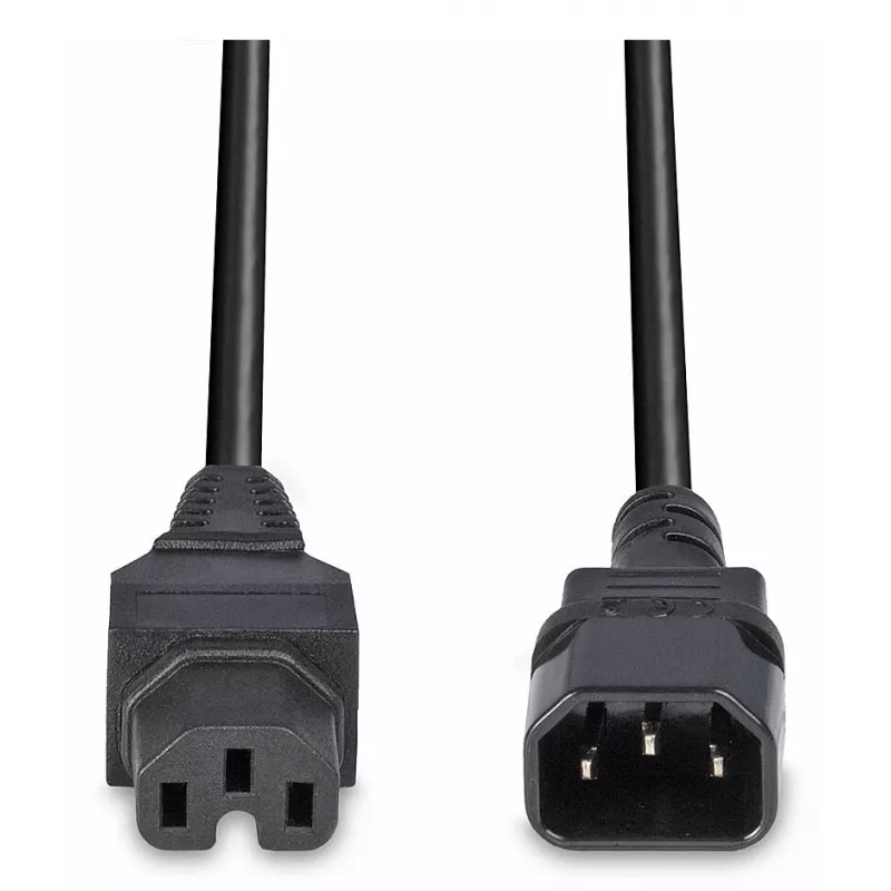 Lindy Cavo di alimentazione 2m IEC C14 a IEC C15 'Hot Condition', nero