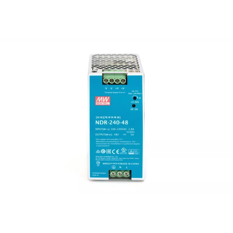 DIGITUS alimentatore industriale 48V DC, 240W AC-DC, case in metallo, montaggio su guida DIN