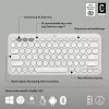 Mini tastiera compatta Logitech Pebble Keys 2 K380s — RF Wireless + Bluetooth, QWERTY US International, bianco