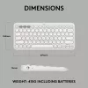 Mini tastiera compatta Logitech Pebble Keys 2 K380s — RF Wireless + Bluetooth, QWERTY US International, bianco