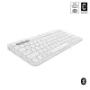 Mini tastiera compatta Logitech Pebble Keys 2 K380s — RF Wireless + Bluetooth, QWERTY US International, bianco
