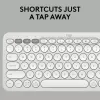 Mini tastiera compatta Logitech Pebble Keys 2 K380s — RF Wireless + Bluetooth, QWERTY US International, bianco