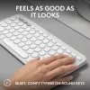Mini tastiera compatta Logitech Pebble Keys 2 K380s — RF Wireless + Bluetooth, QWERTY US International, bianco
