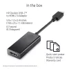 HP 1WC36AA adattatore da USB-C a HDMI 2.0, USB-C maschio a HDMI femmina, nero
