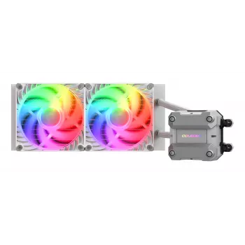 COUGAR Raffreddamento a liquido CPU Poseidon Ultra 240, ARGB, bianco, dissipatore a liquido All-in-One, 12 cm, 500 RPM, 2200 RPM, bianco