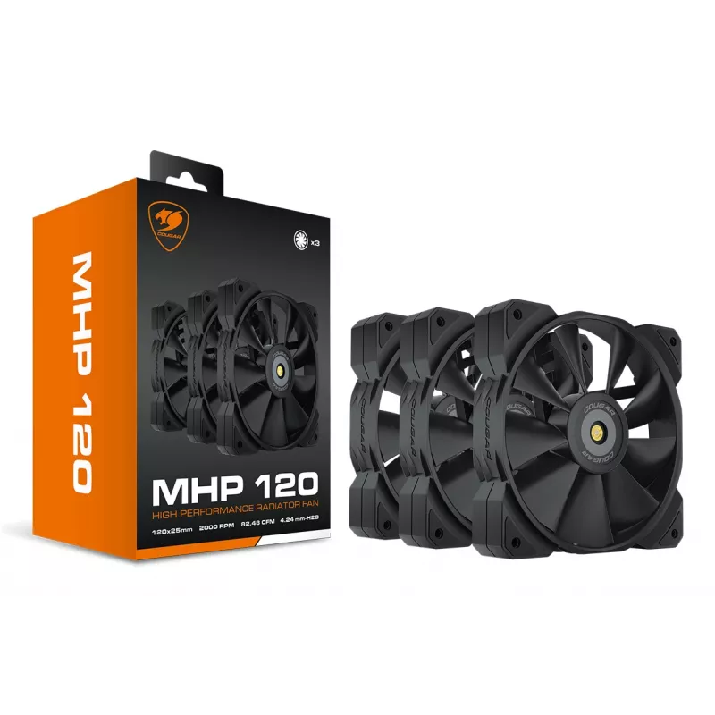 COUGAR Ventola per case MHP 120, nero, confezione da 3