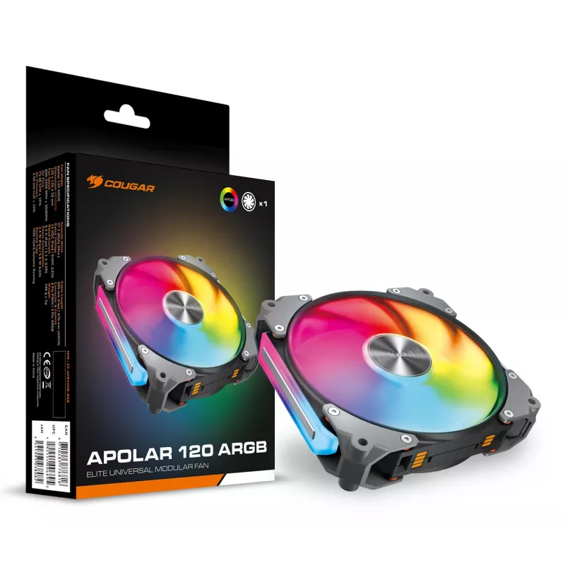 COUGAR Ventola per case Apolar 120 ARGB, nero, ventola, 12 cm, nero