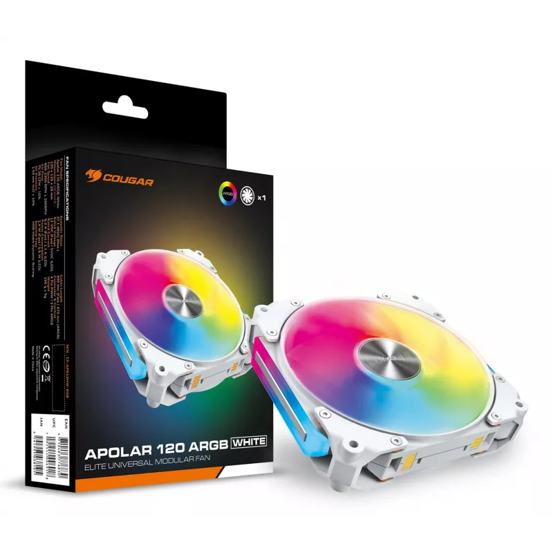 COUGAR Ventola per case Apolar 120 ARGB, bianco, ventola, 12 cm, bianco