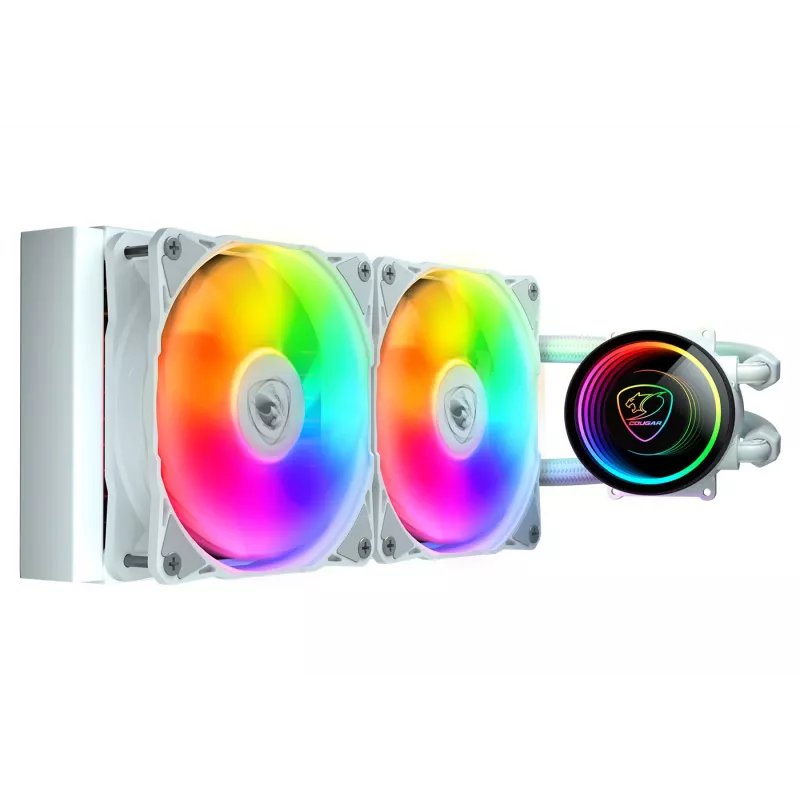 COUGAR Raffreddamento a liquido CPU, Poseidon Elite 240, ARGB bianco, dissipatore a liquido All-in-One, bianco