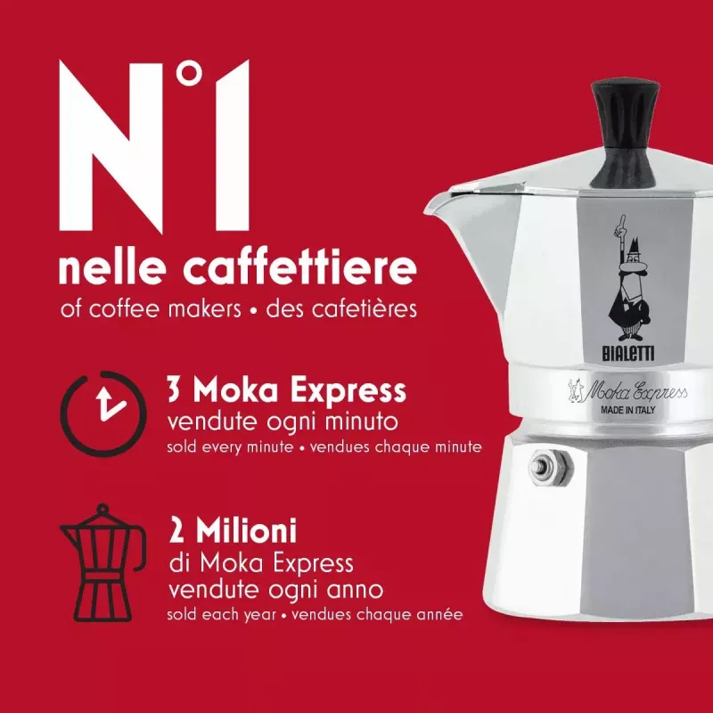 Caffettiera BIALETTI Moka Express alluminio 2 tazze (100 ml) nero