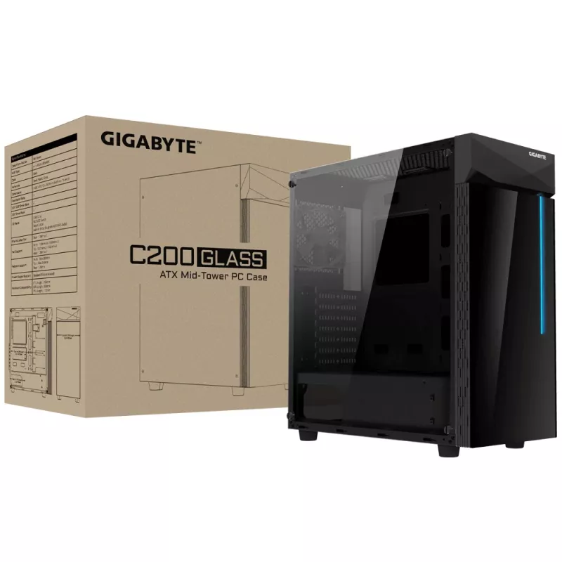 Case PC GIGABYTE C200 Midi Tower nero
