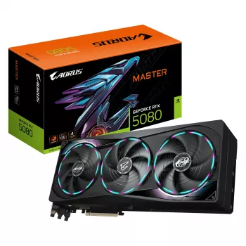 GIGABYTE AORUS GeForce RTX 5080 MASTER 16G scheda grafica - 16GB GDDR7, 256bit, PCI-E 5.0, 2805MHz Core Clock, 3 x DisplayPort, 1 x HDMI, GV-N5080AORUS M-16GD