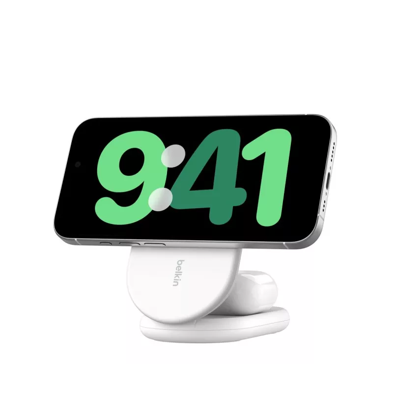 BELKIN Boostcharge Qi2 15w Magnetic 2in1 Stand – bianco