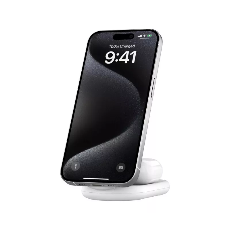 BELKIN Boostcharge Qi2 15w Magnetic 2in1 Stand – bianco