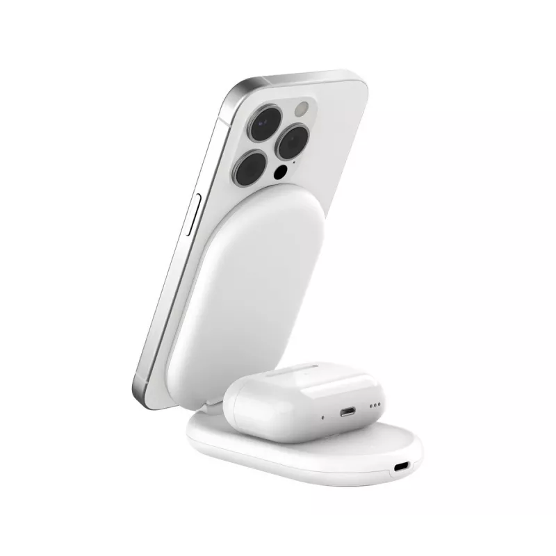 BELKIN Boostcharge Qi2 15w Magnetic 2in1 Stand – bianco