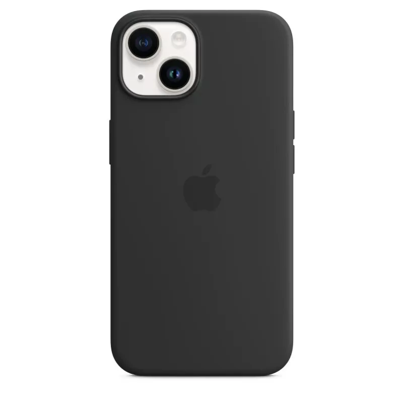 Cover Apple iPhone 14 custodia in silicone compatibile MagSafe mezzanotte